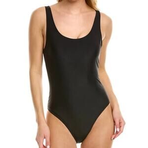 Nicole Miller Studio Black Scoop Back One Piece Swimsuit - M